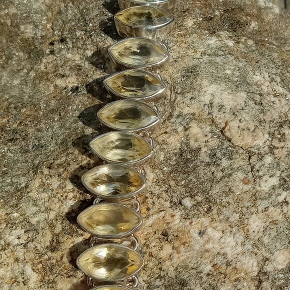 Stunning 'Bike Chain' style citrine bracelet - Picture 4 of 4